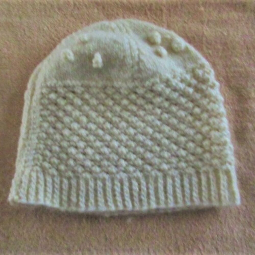 Adults/kids unisex beige knit toque hat
